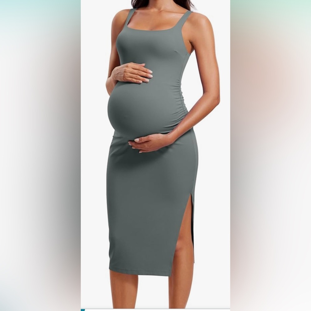 CRZ YOGA Tank Maternity Dress / Sage